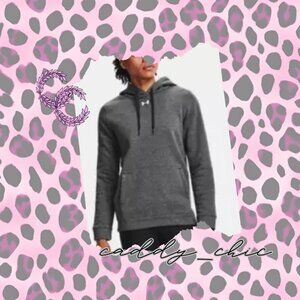 Under Armour Women's Hustle Fleece Hoodie Carbon Heather Large